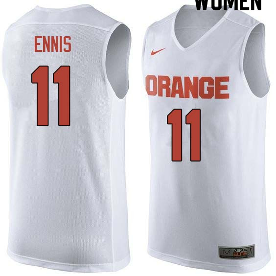 Women #11 Tyler Ennis Syracuse White College Basketball Jerseys Sale-White